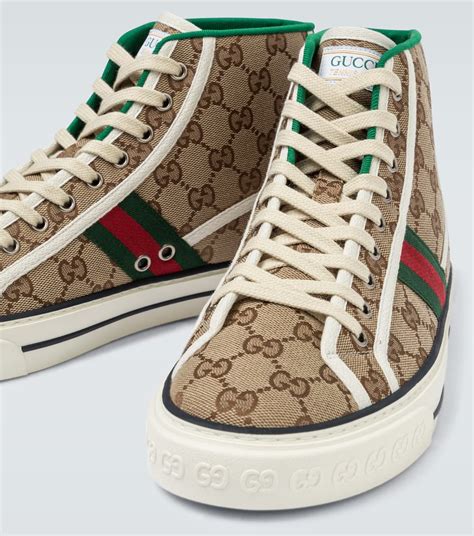 gucci tennis shoes on a person|Gucci tennis 1977 high top.